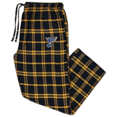 Concepts Sport Men's Navy And Gold St. Louis Blues Big And Tall Parkway Flannel Pants In Navy/gold