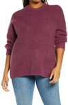 Madewell Belfiore Rib Pullover Sweater In Heather Violet