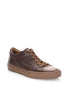 Aquatalia Alaric Weatherproof Leather Sneakers In Brown