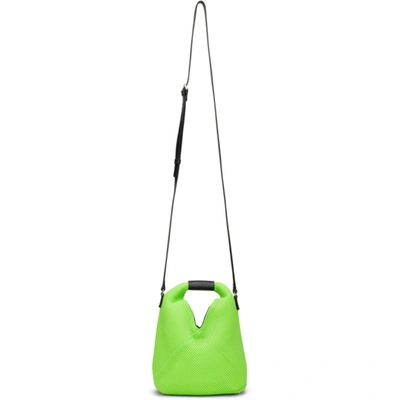 Mm6 Maison Margiela Mesh Mini Triangle Crossbody Bag In H8775 Acid Green