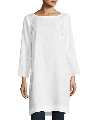 Eileen Fisher Organic Handkerchief Linen Tunic, Petite In White
