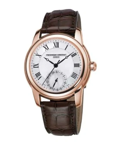 Frederique Constant Classics Manufacture Automatic-self-wind Stainless Steel Watch In Rose Gold/brown