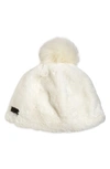 Ugg Faux-fur Beanie W/ Pompom In Ivory