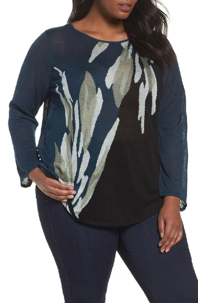 Nic + Zoe Wild Thyme Long-sleeve Pullover Top, Plus Size In Multi
