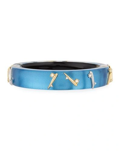 Alexis Bittar Thorn-stud Lucite Bangle Bracelet In Blue