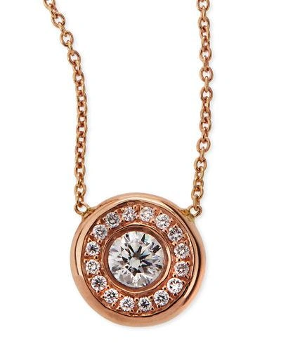 Roberto Coin 18k Gold Pave Diamond Pendant Necklace In Rose Gold