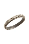 Armenta Blackened Sterling Silver Old World Diamond Stacking Ring In White/black