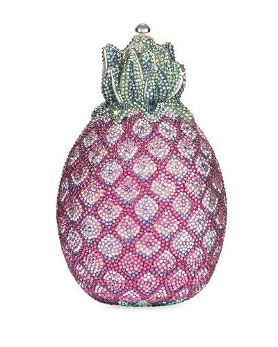 Judith Leiber Hilo Pineapple Crystal Clutch Bag In Champagne Au