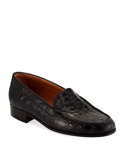 Gravati Croc Venetian Loafer, Black