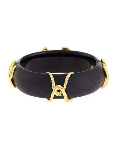 Alexis Bittar Kinshasa Liquid Metal Pave Crystal Wrap Cuff Bracelet In Black