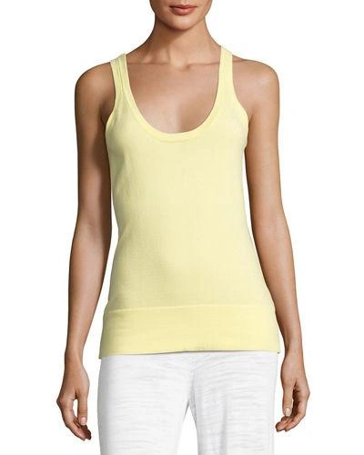 Minnie Rose Plus Size Scoop-neck Knit Tank In Yellow