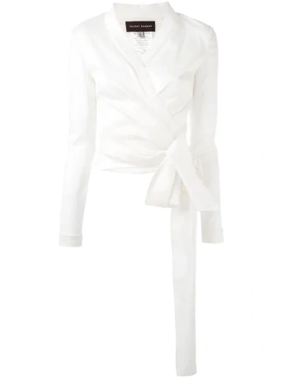 Talbot Runhof Naxos Wrap-style Blouse In White