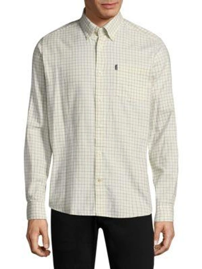 Barbour Check Cotton Casual Button-down Shirt In Green