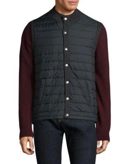 Barbour 'essential' Tailored Fit Mixed Media Vest In Charcoal