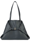 Akris Small Ai Reversible Leather Tote - Metallic In Black