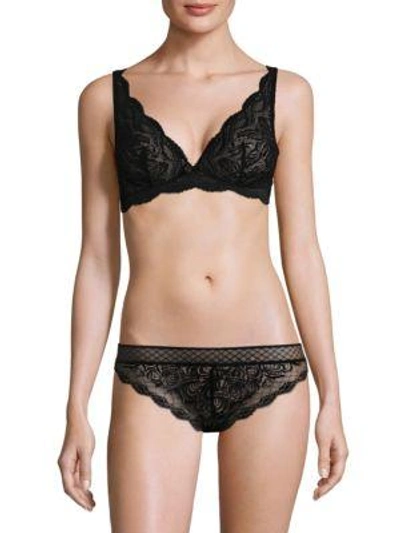 Simone Perele Eden Floral Triangle Bralette In Black