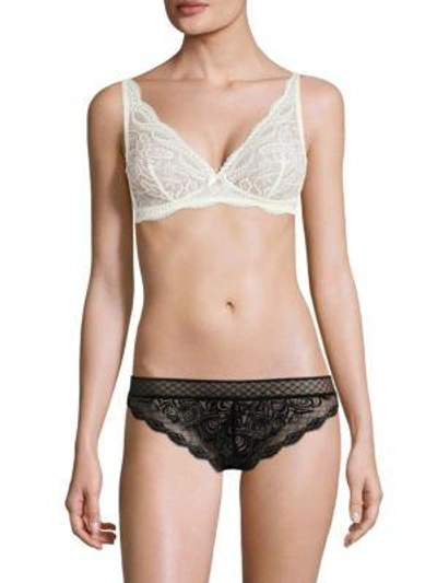 Simone Perele Eden Floral Triangle Bralette In Ivory