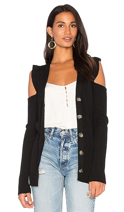 Nude Cut Out Shoulder Cardigan In Nero