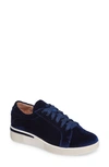 Gentle Souls By Kenneth Cole Haddie Low Platform Sneaker In Navy Velvet