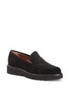 Aquatalia Kelsey Suede Platform Loafer In Black