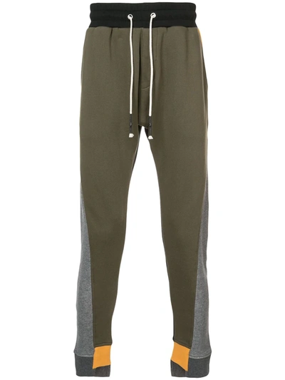 Mostly Heard Rarely Seen Colourblocked Cotton Trousers In Green