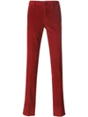 Incotex Corduroy Trousers In Rosso Bordeaux|blu