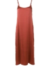 Asceno Scoop-neck Sandwashed-silk Nightdress In Red