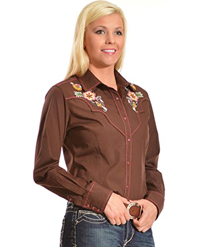Ariat Women's June Embroidered Snap Western Shirt In Chocolate | ModeSens
