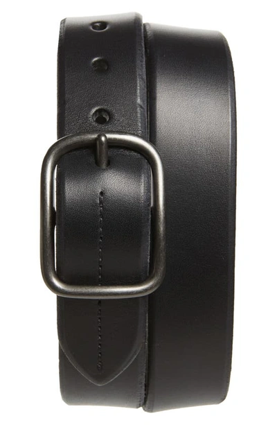 Shinola Men's Beveled-edge Leather Belt In Black