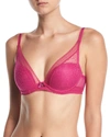 Chantelle Festivite Lace Plunge Contour Bra In Fushia