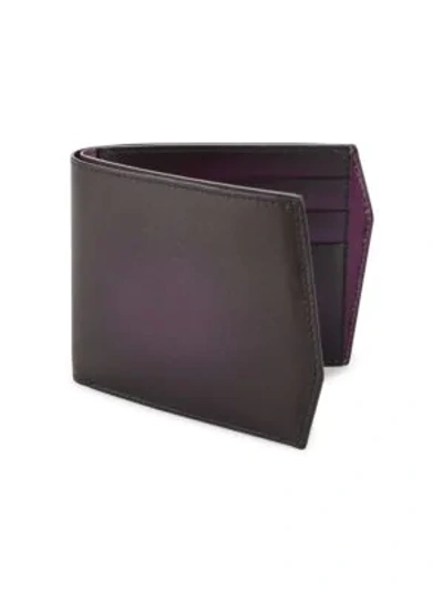 Corthay Men's Peter Classic Leather Bi-fold Wallet In Aubergene