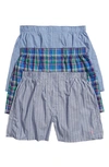 Polo Ralph Lauren Assorted 3-pack Woven Cotton Boxers In Moore Plaid/ Weston/ Boston