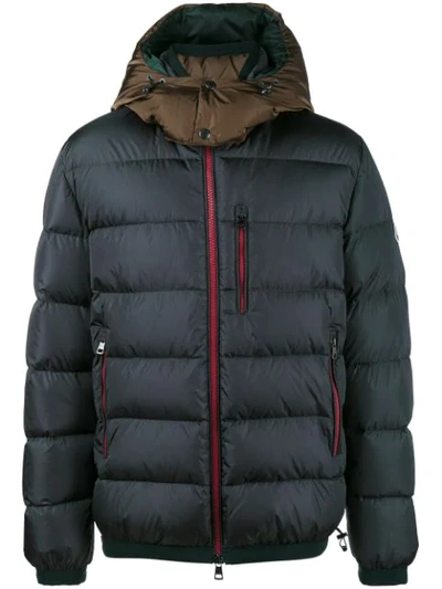 Moncler Quilted Feather Down Jacket In Grey