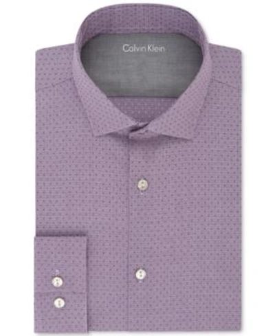 Calvin Klein X Men's Extra-slim Fit Thermal Stretch Performance Violet Dot Dress Shirt