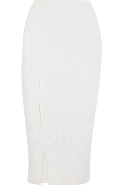 Victoria Beckham Ribbed Knit Midi Skirt