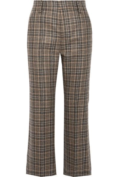 Marc Jacobs Cropped Plaid Wool-blend Straight-leg Pants
