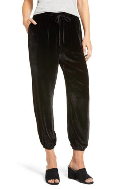 Current Elliott The Eden Velour Sweatpants In Black