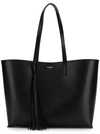 Saint Laurent Logo-perforation Tote Bag In Black