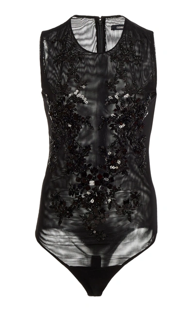 Cushnie Et Ochs Marcela Embellished Bodysuit In Black