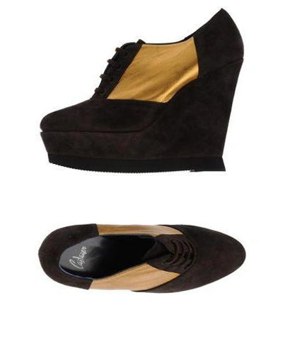 Castaã±er Lace-up Shoes In Dark Brown