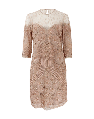 Naeem Khan Beaded Crew Neck Dress