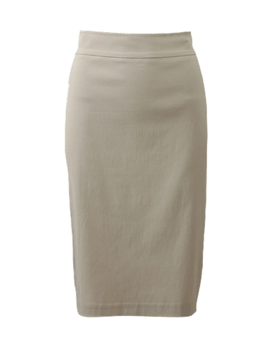 Avenue Montaigne Pull-on Stretch Pencil Skirt In Beige