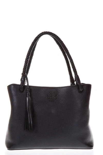 Tory Burch Taylor Triple Leather Tote In Black