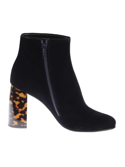 Stella Mccartney Velvet Ankle Boots In Black