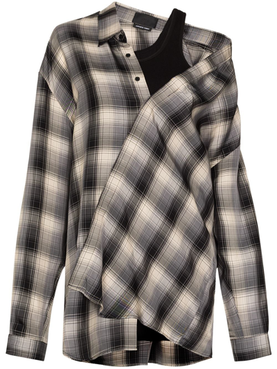 Rta Valery Asymmetric Longline Shirt In Grey