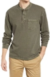 Alex Mill Heavyweight Henley Shirt In Thyme