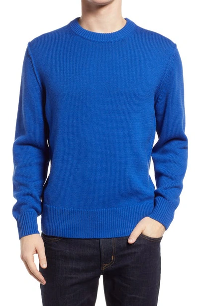 Alex Mill Merino Wool & Cotton Crewneck Sweater In Cobalt
