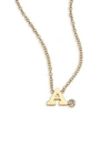 Zoë Chicco Diamond & 14k Yellow Gold Initial Pendant Necklace In A