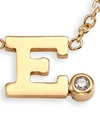 Zoë Chicco Diamond & 14k Yellow Gold Initial Pendant Necklace In Initial E