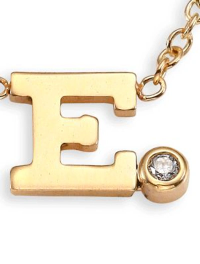 Zoë Chicco Diamond & 14k Yellow Gold Initial Pendant Necklace In Initial E